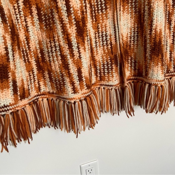 Hand Knit Western Tassel Cape Poncho - Picture 10 of 14